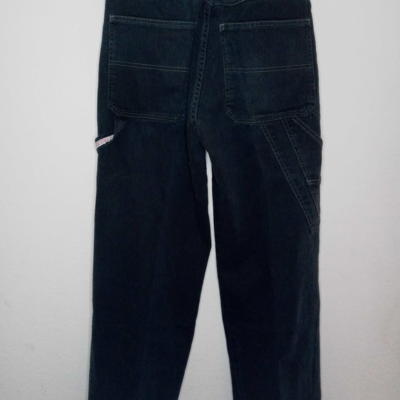 Raw Edge Black Denim Carpenter Pants - Picture 4 of 6